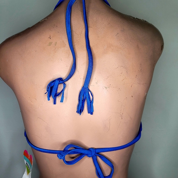 NWT MEDIUM RAISINS ROYAL 2 PIECE PADDED HALTER SWIMSUIT BRALETTE TOP - Picture 7 of 14